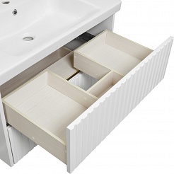 ASB-Woodline Мебель для ванной Риола 80 подвесная белая – фотография-9